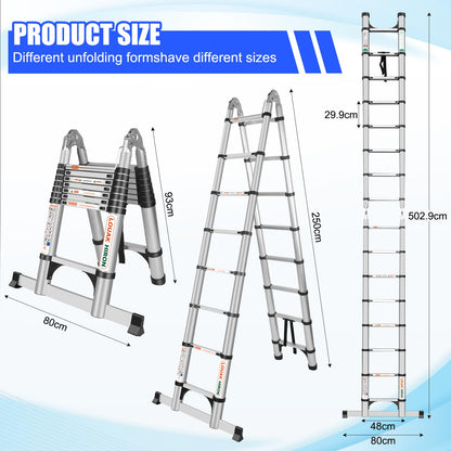 Profi Teleskopleiter Mehrzweckleiter - Aluminium 5M