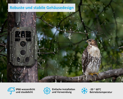 GardePro X50 4G LTE Wildkamera - App & No Glow Nachtsicht