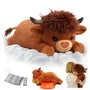 Mewaii Highland Cow Plüschtier mit Wärmekissen, gewichtet 2,3 kg, Stofftier aus weichem Plüsch in Kuhform