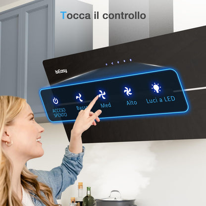 IsEasy Kopffrei-Dunstabzugshaube 90cm 524m³/h – Schwarz