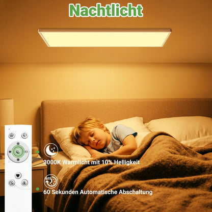 zemty LED Panel Deckenleuchte 80x25 cm, 40W dimmbar mit Fernbedienung