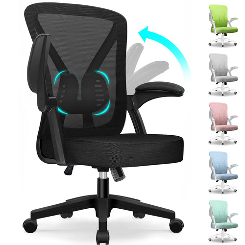 Hinonde Bürostuhl – Ergonomisch, Netzstoff, klappbare Armlehnen