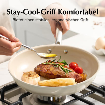 Redchef Pfannenset Keramik Induktion Antihaft Bratpfannen – Beige