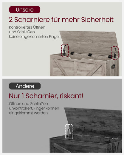 VASAGLE LSB060K03 Schuhbank mit Stauraum - Greige meliert