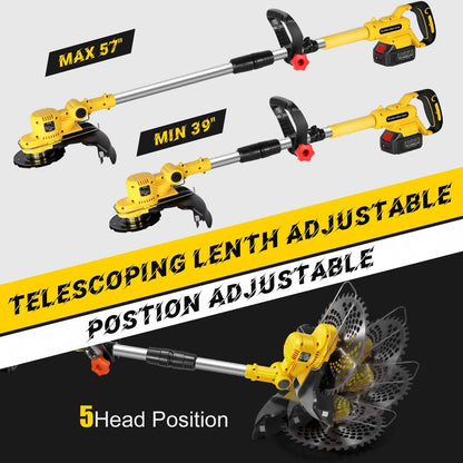 GartenPro 21V Bürstenloser Freischneider Akku-Set – 2x 4.0Ah Akku