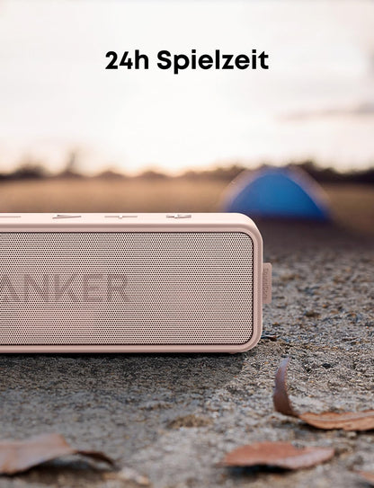 soundcore Anker 2 Bluetooth-Lautsprecher, 12 W Stereo, IPX7, 24 h Akku