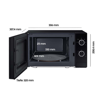 Samsung MS20A3010AL/EG Solo-Mikrowelle - 20 L, Schwarz