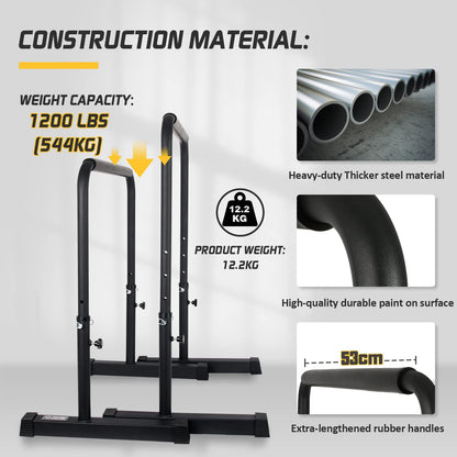 POWER GUIDANCE Dip Barren, einstellbar (76-98cm) - Schwarz