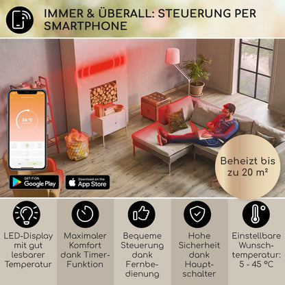 Klarstein Heizstrahler Infrarot 3000W - WiFi Terrasse