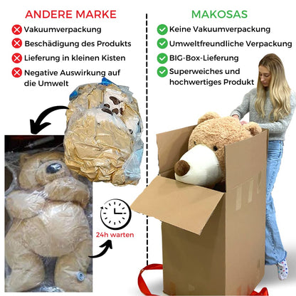 MKS XXL Teddybär Kuscheltier 200cm mit waschbarem Bezug