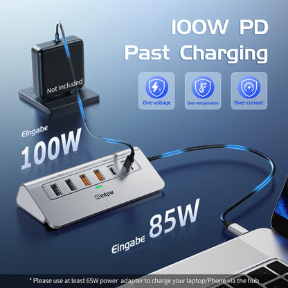 Intpw P9R PRO USB C Hub 10-in-1 Docking Station 4K HDMI PD 100W