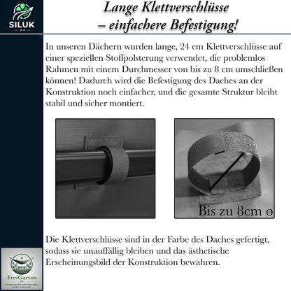 freigarten.de Ersatzdach für Pavillon 3x3 m, wasserdicht, Anthrazit