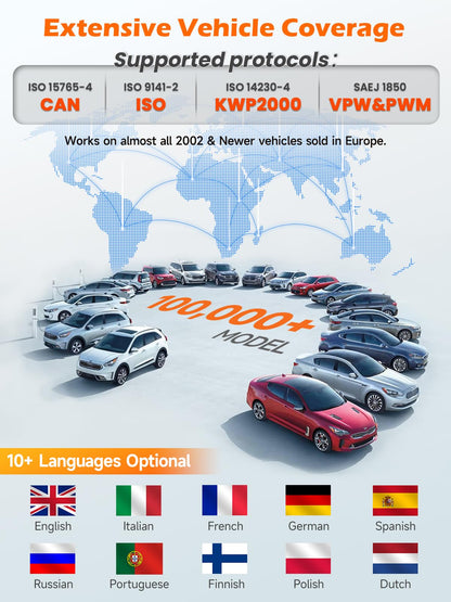 ANCEL AD410 OBD2/EOBD Diagnosegerät Auto - Schwarz/Gelb