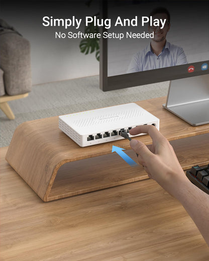 BrosTrend 2.5G 8 Port Unmanaged Netzwerk Switch Lüfterlos