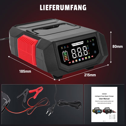HAUSPROFI Autobatterie Ladegerät 12V/24V 20A mit Reparaturmodus
