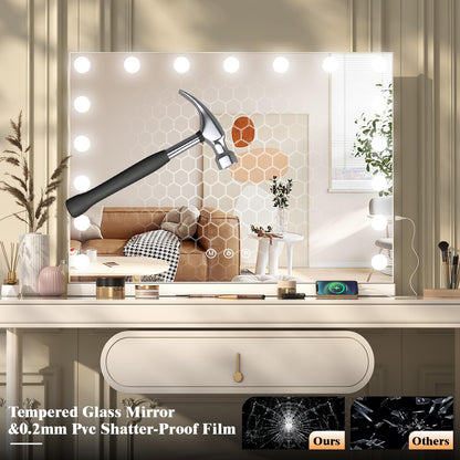 Ereousa Schminkspiegel Hollywood Touch Dimmbar LED - 80x62cm