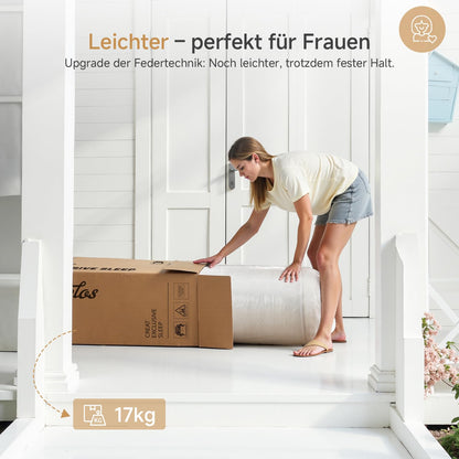 Hieptos Taschenfederkernmatratze 120x200 cm H3-H4 Höhe 28 cm