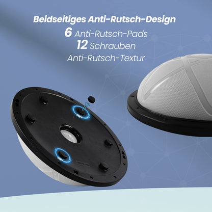 DH FitLife Balance Ball Fitness Gleichgewichtstrainer – Grau 60cm