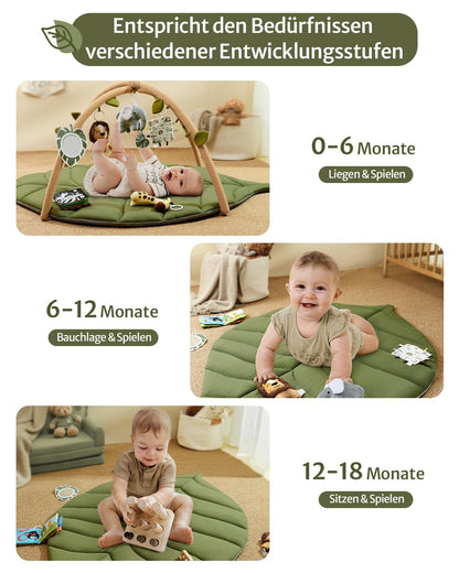 Blissful Diary Spielbogen Baby mit Blatt-Spieldecke und 6 Spielzeugen