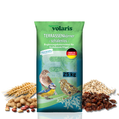 Eggersmann Volaris Terassenmix Wildvogelfutter schalenlos 25 kg – Ganzjahresfutter für Balkon und Terrasse