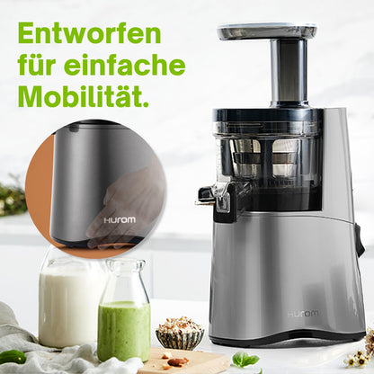 HUROM H-AA Slow Juicer Kaltpressentsafter – Dunkelsilber