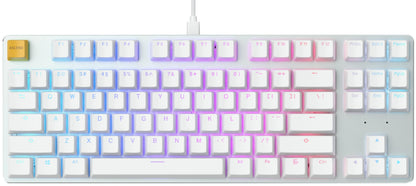 Glorious GMMK TKL Mechanische Gaming Tastatur - US QWERTY Weiss. Weiße, kompakte Tastatur für präzises Gaming und Tippen.