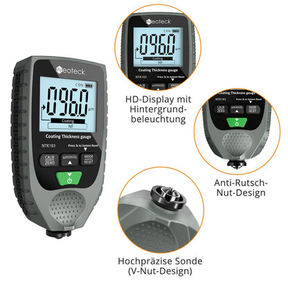 Neoteck Autolack-Schichtdickenmessgerät Handheld LCD