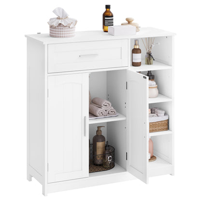 EUGAD Badezimmerschrank schmal - Schublade, 2 Türen, Weiss