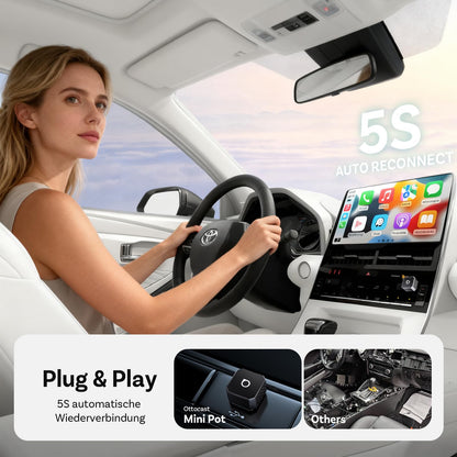OTTOCAST Mini Pot 2-in-1 Wireless CarPlay & Android Auto Adapter