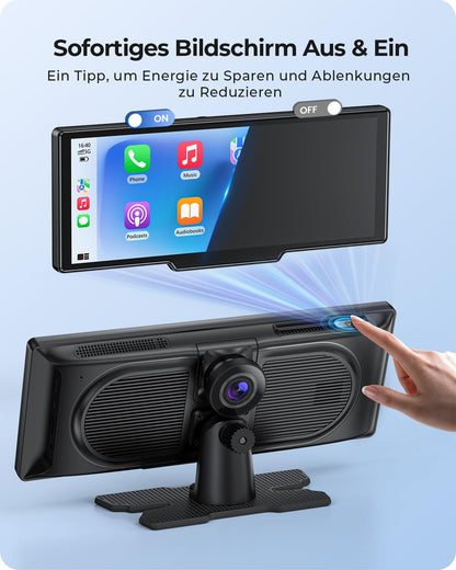 Krunia T93 kabelloses CarPlay Display 9,26 Zoll mit 4K Dual-Dashcam