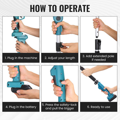 Makita 18V Teleskopstange 2.2M für Gartenschere – 180° drehbar