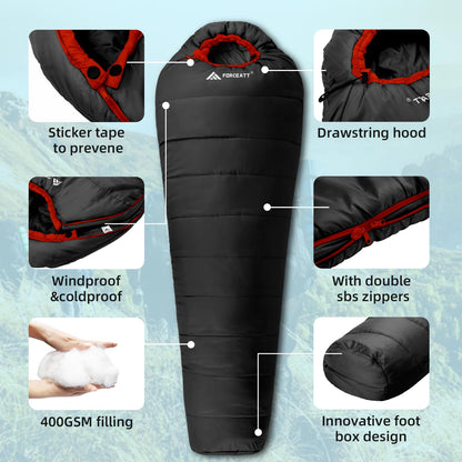 Forceatt Schlafsack Deckenschlafsack 3-4 Jahreszeiten - 0-20°C