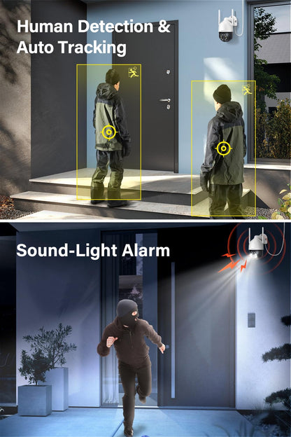 Jennov 5MP PTZ WLAN Aussen Überwachungskamera Set - 4 Kameras