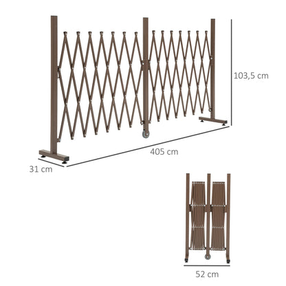 Outsunny Scherengitter ausziehbar – Absperrgitter Alu Braun
