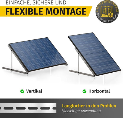 Avoltik Balkonkraftwerk Halterung 2er Set für Solarmodule, 0-90°