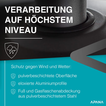 APANA Bellamente ONE 14kW Outdoor Gas-Heizpilz – Schwarz