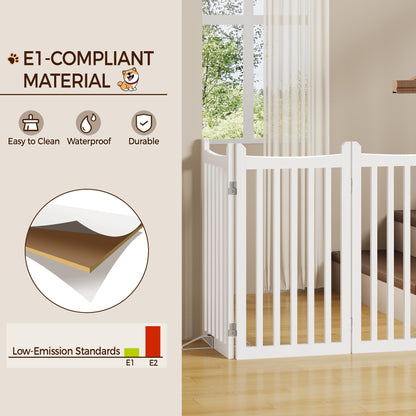 Yaheetech Hundeabsperrgitter faltbar – 4 Paneele, 201,5 cm, Weiss