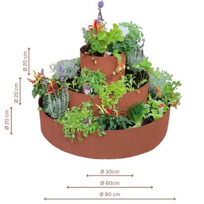 UNUS Garden Kräuterspirale Edelrost, rundes Kräuterbeet, 3 Ebenen