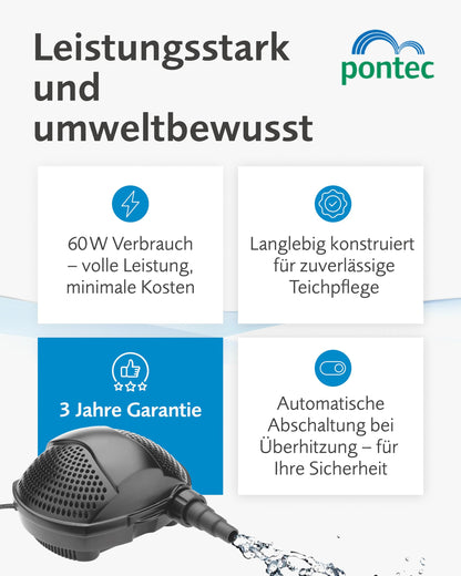 Pontec PondoMax Eco 5000 Filterpumpe für Teich Bachlauf