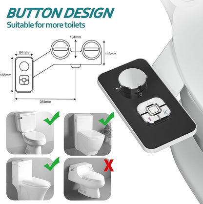 SAMODRA Bidet Aufsatz B006, nicht elektrisch, Doppeldüsen, Kaltwasser