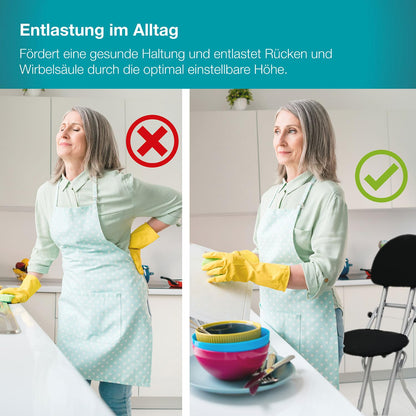 ELONEO Sitz-Stehhilfe mit Bügel höhenverstellbar - Silber