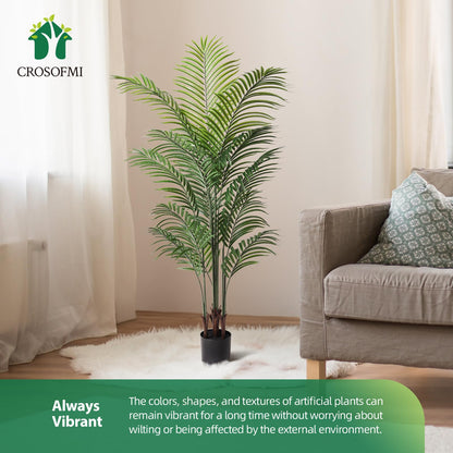 CROSOFMI Künstliche Palme 150 cm Kunstpflanze im Topf