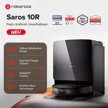 roborock Saros 10R Saugroboter mit Wischfunktion - Ultra Slim