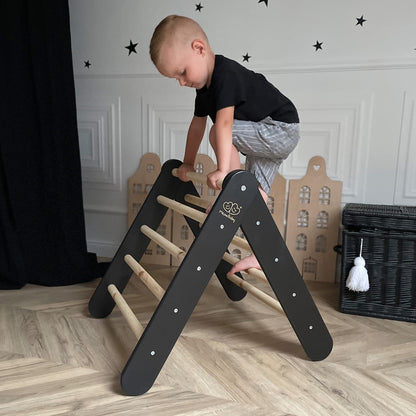 MEOWBABY Kletterdreieck – Pikler Kletterturm Natur 59x61cm