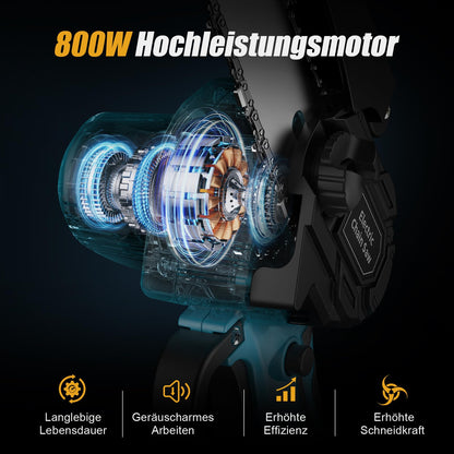 JINDUN Mini Akku Kettensäge 21V 6 Zoll mit 2 Akkus und Ladegerät