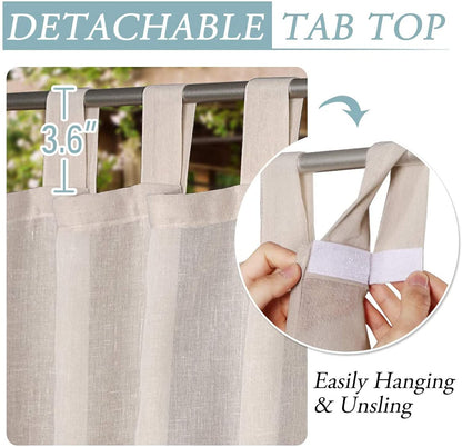 LINFKY Outdoor Vorhänge, wasserdicht, 2 Paneele, 132 x 213 cm