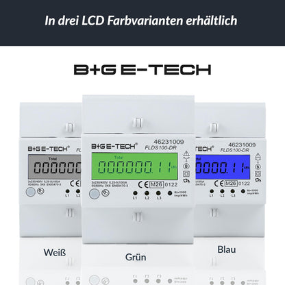 B+G E-Tech Drehstromzähler FLDS100-DR Hutschiene 100A MID