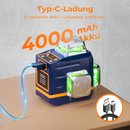 CIGMAN Kreuzlinienlaser CM701T 3x360 Grad mit 1,2 m Aluminium-Stativ