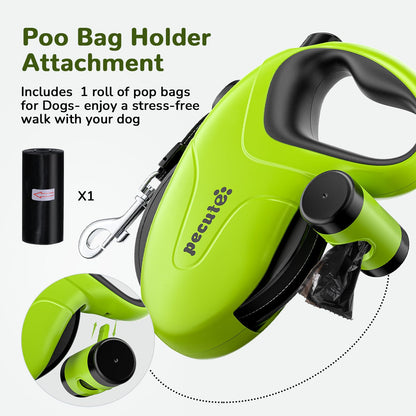 Pecute Rollleine 10 m, Hundeleine für Hunde bis 50 kg