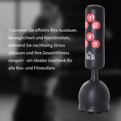 HOMCOM Standboxsack 165cm Erwachsene – Heavy Duty, Schwarz